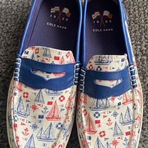 Cole Haan Men's Sailboat Print Loafers - Blue and Red